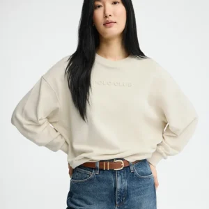 Nude loose-fit sweatshirt with Polo Club raised logo